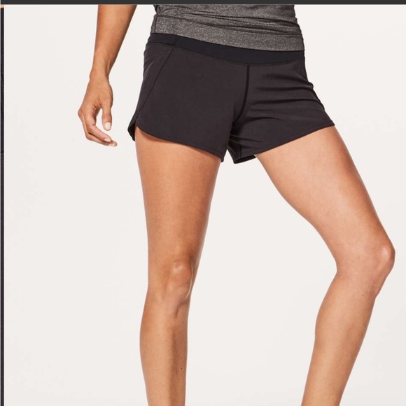 lululemon athletica Pants - Lululemon Run Times Short II 4" Womens Black 2 Yoga Running Lounge